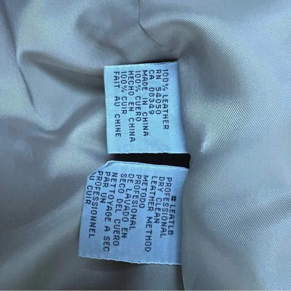 Vintage Nine West Tan Leather Jacket Size 10 - Picture 4 of 4